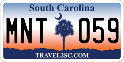 SC license plate MNT059