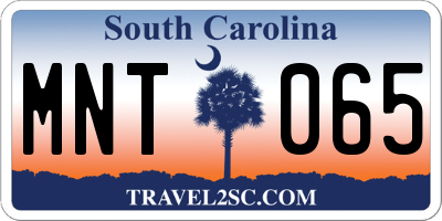 SC license plate MNT065