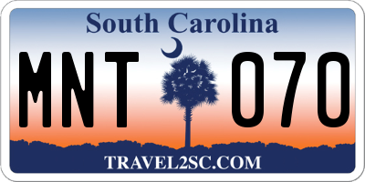 SC license plate MNT070