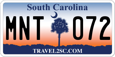 SC license plate MNT072