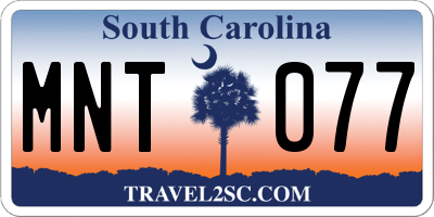 SC license plate MNT077