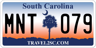 SC license plate MNT079