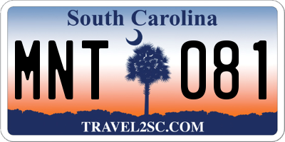 SC license plate MNT081