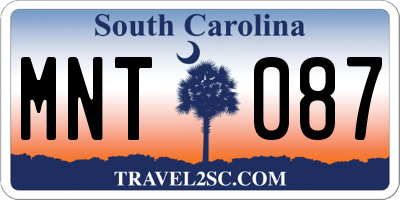 SC license plate MNT087