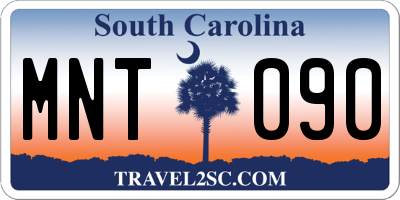 SC license plate MNT090