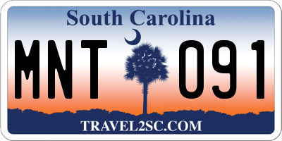 SC license plate MNT091