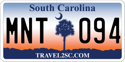 SC license plate MNT094