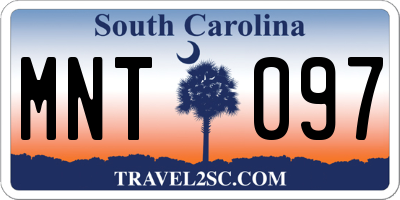 SC license plate MNT097