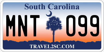 SC license plate MNT099