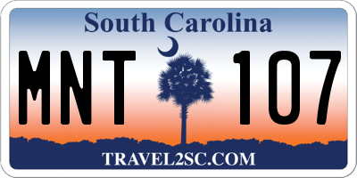 SC license plate MNT107