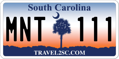 SC license plate MNT111