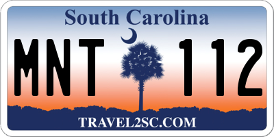 SC license plate MNT112