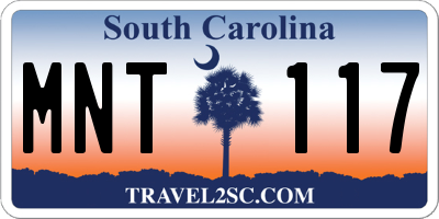 SC license plate MNT117