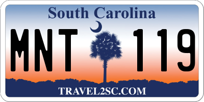SC license plate MNT119