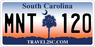 SC license plate MNT120