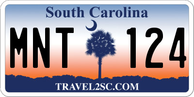SC license plate MNT124
