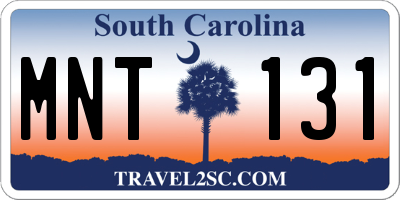 SC license plate MNT131