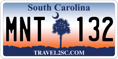 SC license plate MNT132