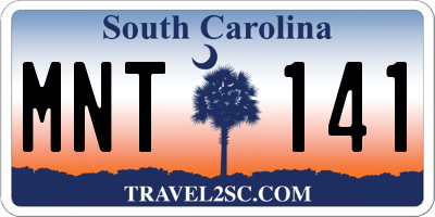 SC license plate MNT141