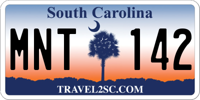SC license plate MNT142