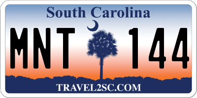 SC license plate MNT144