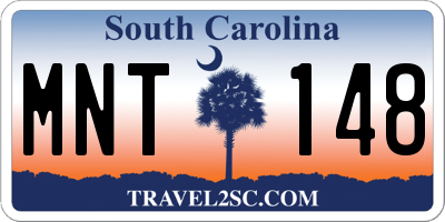 SC license plate MNT148