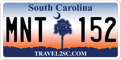 SC license plate MNT152