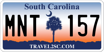SC license plate MNT157