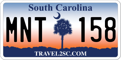 SC license plate MNT158