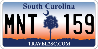 SC license plate MNT159