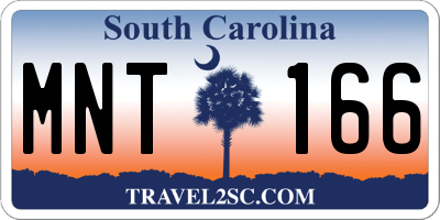 SC license plate MNT166