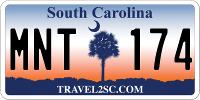 SC license plate MNT174