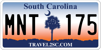 SC license plate MNT175