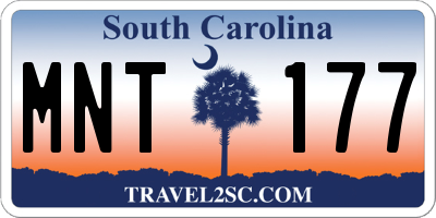 SC license plate MNT177