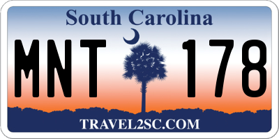 SC license plate MNT178