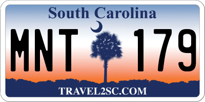 SC license plate MNT179