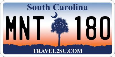 SC license plate MNT180