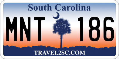SC license plate MNT186