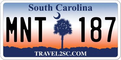 SC license plate MNT187