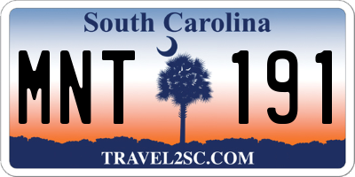 SC license plate MNT191