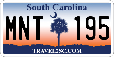 SC license plate MNT195