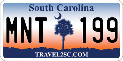 SC license plate MNT199