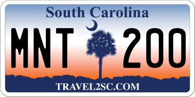SC license plate MNT200