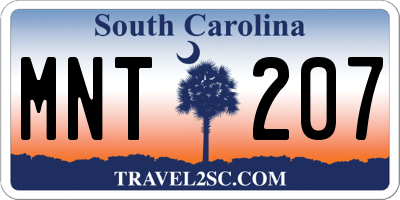 SC license plate MNT207