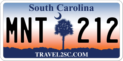 SC license plate MNT212