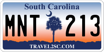 SC license plate MNT213