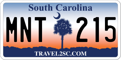 SC license plate MNT215