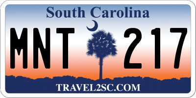 SC license plate MNT217