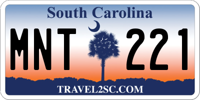 SC license plate MNT221