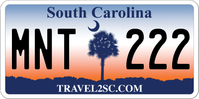 SC license plate MNT222